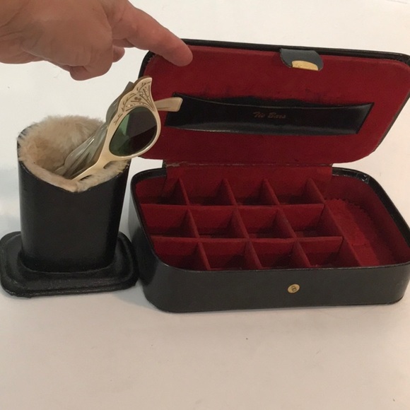 Hickok Black Leather Dresser Valet  Original -Mad Men Alert Hickok Vintage - Picture 10 of 15